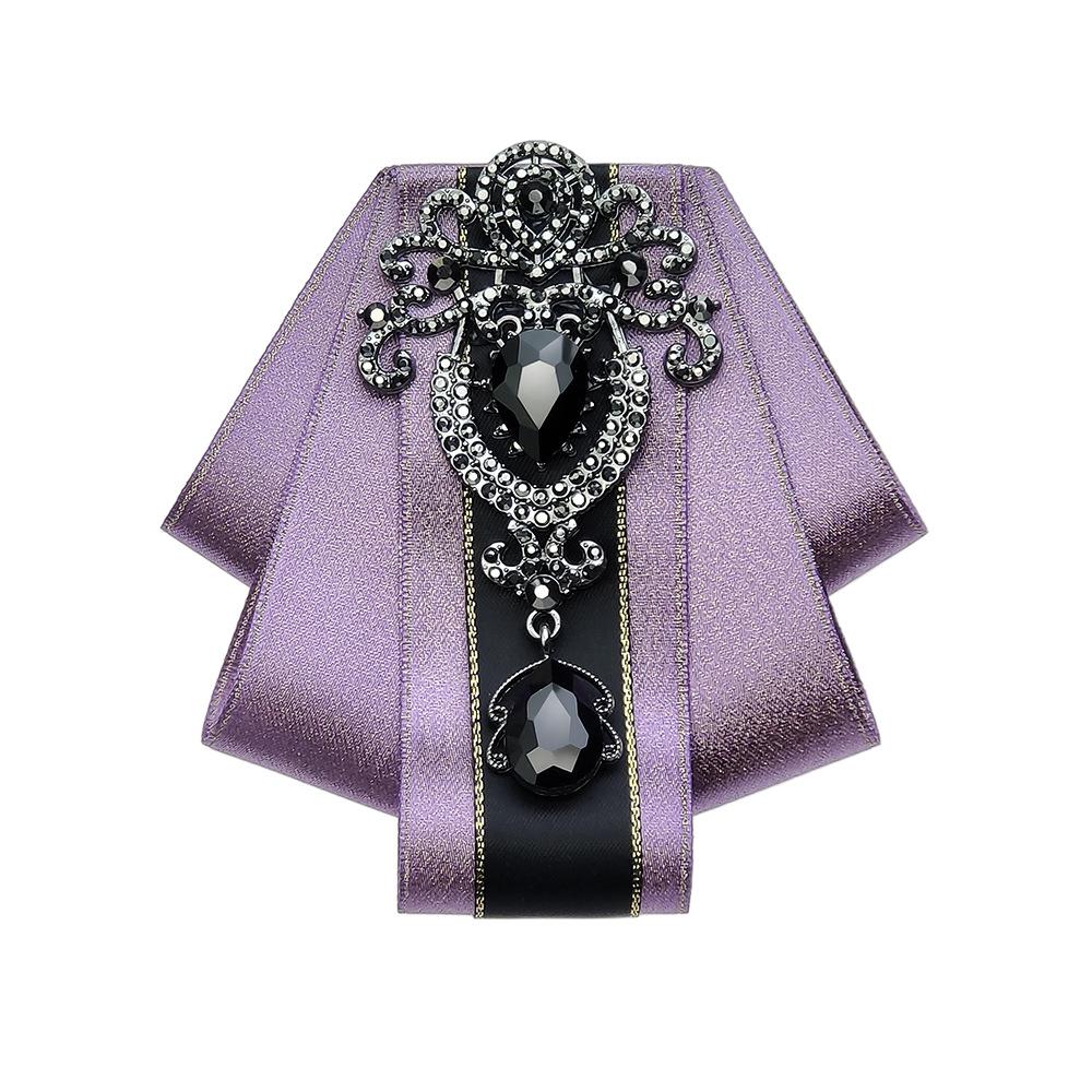Men's Formal Large Diamond Lapel Pin & Bow Tie Brooch - Wedding & British Style Attire