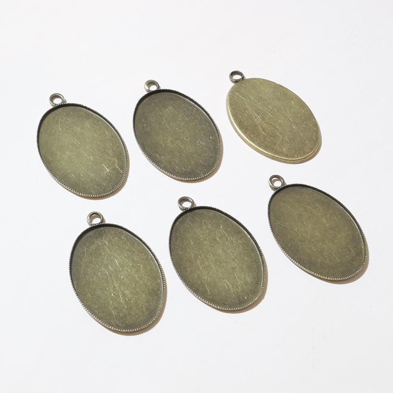 

10-20pcs 13x18mm/18x25mm Inner Size Oval Pendant Cabochons Blank Base Setting Tray DIY Jewelry Accessories for Necklace Earrings 13x18mm 20pcs бронзовый
