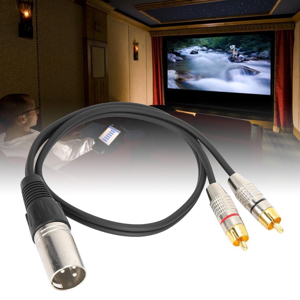 Patch Cable XLR Male To 2RCA Audio Splitter Cable Y-Splitter Adapter  Microphone