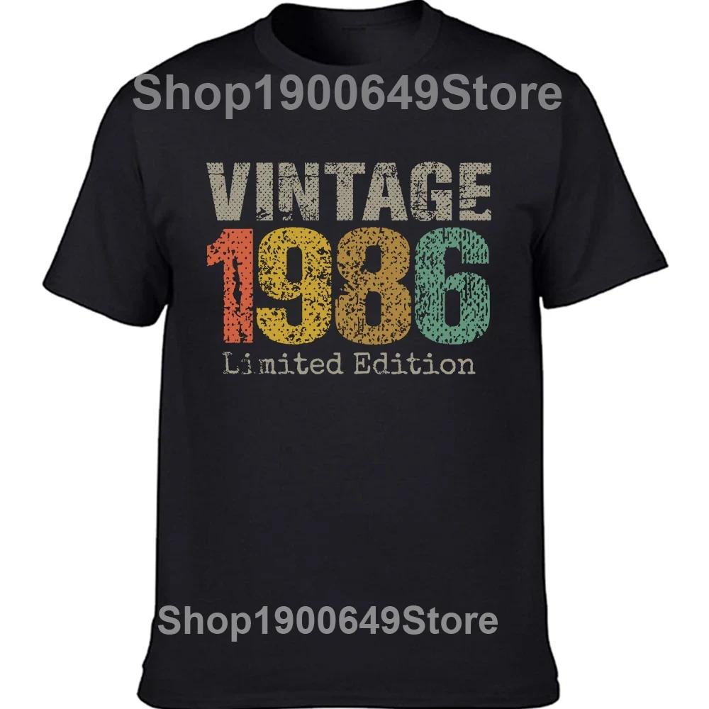 Funny Vintage 1986 All Original Parts Birthday Gifts T Shirts Tee Tops Round Neck ShortSleeve Tshirt Casual Basic Tshirts