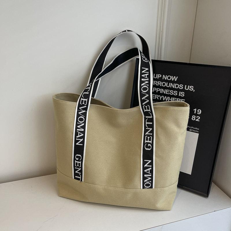 ins fashion casual messenger bag women's 2025 new contrasting color letter handbag Thai shoulder canvas handbag