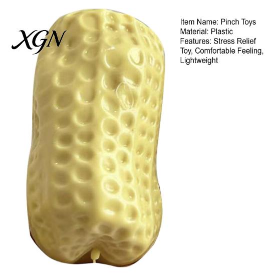 Cute Desktop Ornament Pinch Toy with Peanut Shape Stress Relief Soft Squeeze Non-rebound Sensory Fidget Non-Sticky for Kids