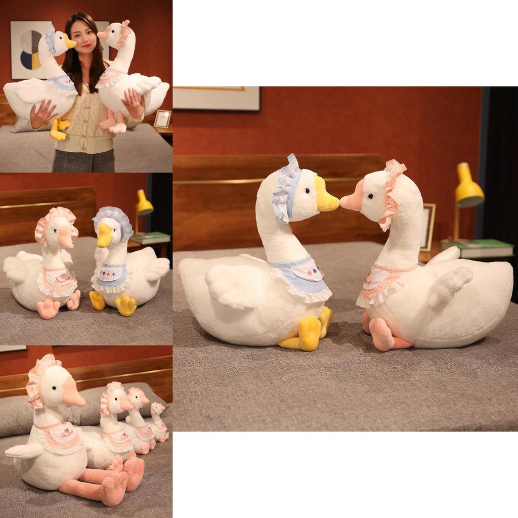 White Goose Plush Toy Set With Dress Up Costumes For Children And Kids