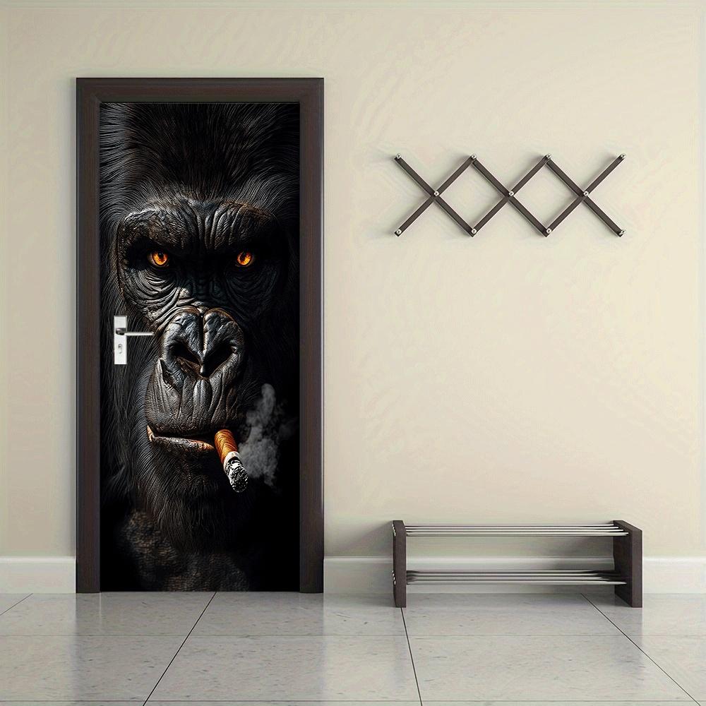 2pcs Domineering Gorilla Wall Stickers, Creative and Personalized Animal Stickers, Home Decoration, Living Room, Bedroom, Entran