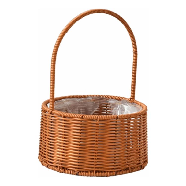 Handwoven Floral Basket Rattan Storage Basket for Picnics and Outdoor Activities