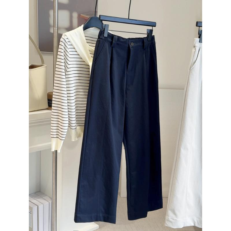 High waist and thin versatile wide-leg pants women's drape casual straight-leg pants autumn loose hip covering high-end long pants