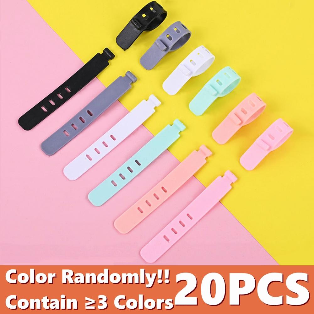 4/12/20pcs Mobile Phone Cable Winder Earphones Clip Charger Cord Organizer Management Silicone Wire Cord Fixer Holder Cable Belt