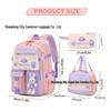 3-Piece Ultra-light Rabbit Backpack Set for Girls, Grades 1-6: Includes School Bag, Lunch Bag, and Pencil Case