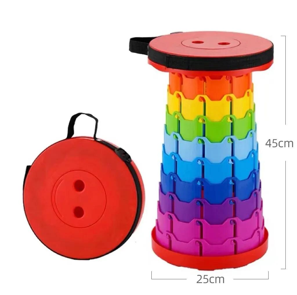 Portable Telescopic Folding Chair Portable Foldable Folding Stool for Outdoor Fishing Camping or Traveling Sturdy Telescopic