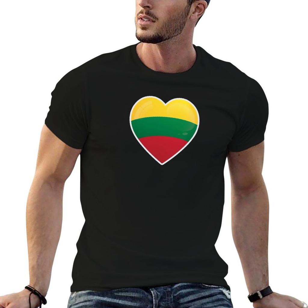 Lithuania Flag Love Icon TShirt Minimal Art Print TShirt