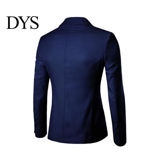 Suit Jacket Men Blazer Single Button Solid Color Turndown Collar Lapel Plus Size Slim Pockets Coat for Office Male
