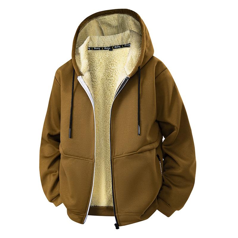 

Куртка Зимняя Мужская Флисовая Утепленная Термальная Шапка Капюшон Свитер XXXL темно-коричневого
