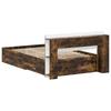 Bed Frame with Storage Space Smoked Oak 120 x 190 cm