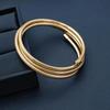 2025 New Stainless Steel Stacked Springs Bracelet for Women Gold Color Wide Bangle Jewelry Gift Fashion Accessories