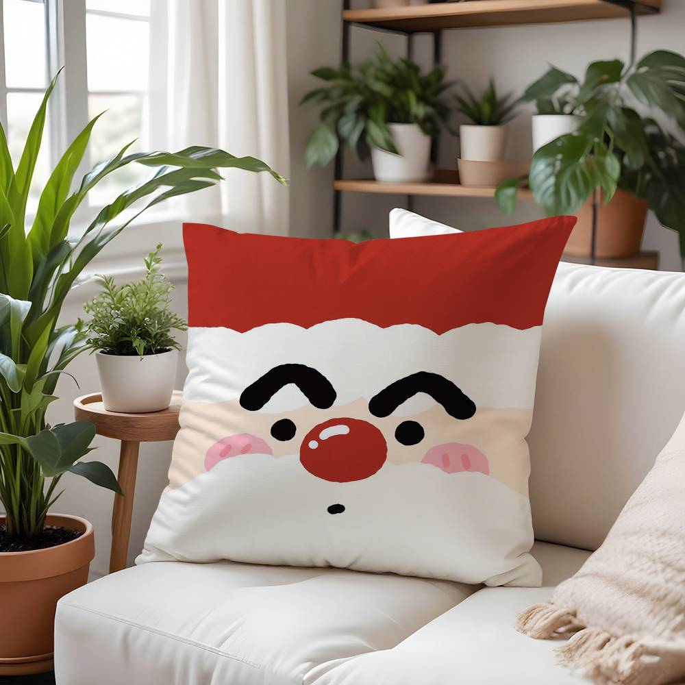 Merry Christmas Red Art Pillow Case  Plush Fabric Soft  Pillowcase Double Sided Print Cushion Cover Household Gifts