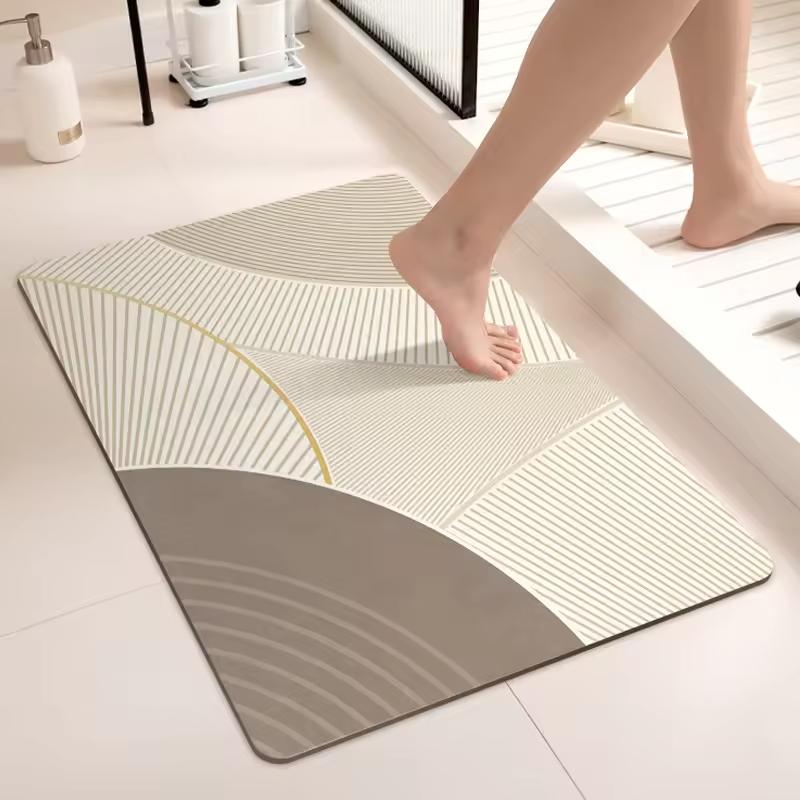 Anti-slip Rubber Door Water Absorbent Modern Rug Set Diatomite Bath Mats for Home Kitchen Bathroom Novelty Pattern Carpet