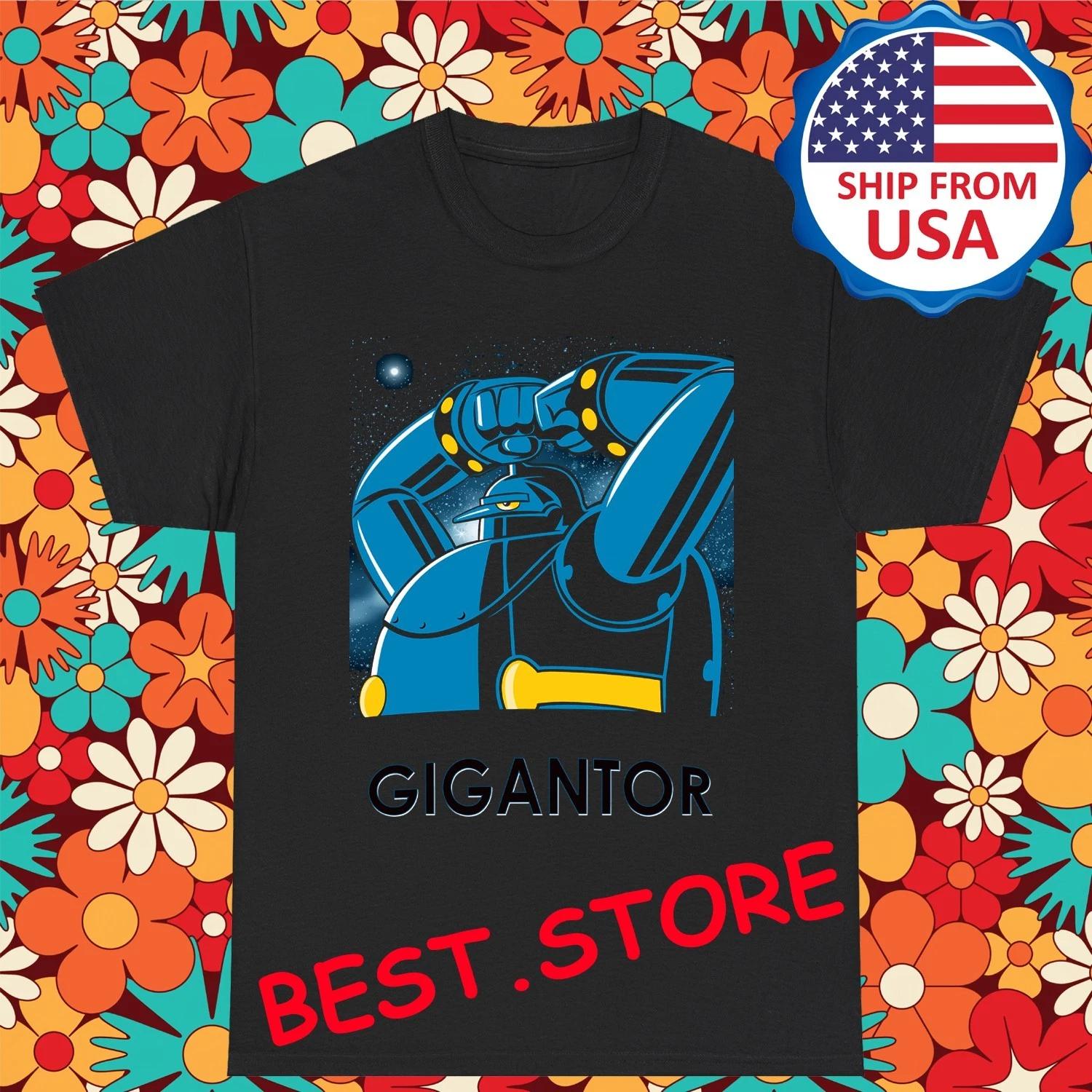 Gigantor Robot Anime Cartoon Men s Black Size S-5XL 4XL