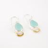 Aqua Chalcedony Gemstone 925 Sterling Silver Jewelry Handcrafted Earrings 1.5" EE-162-16