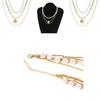 Elegant Multi-layer Pearl Necklace With Geometric Design For Fashionable Style