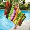 1PC Cartoon Hamburger Beach Towel Quick-drying Towel Suitable for Seaside Pool Camping Vacation Yoga For Family Friends Children