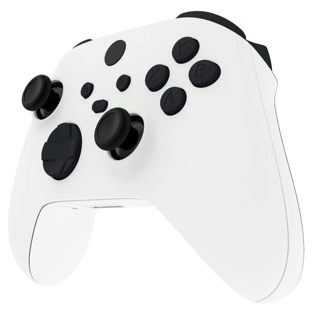 eXtremeRate Pure Color Replacement Buttons for Xbox Series LB RB LT RT Bumper Triggers ABXY Sync Share Key X/S, D-pad Start/Back [Black]