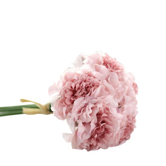 

5шт искусственный цветок яркий многоцелевой декоративный шелковый тканевый цветок пиона на день рождения розовый