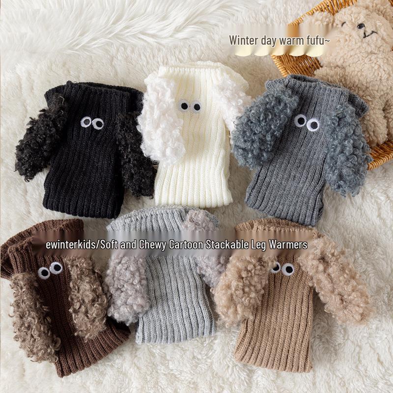 Girls' Korean Style Puppy Ear Leg Warmers - Cute, Warm, Autumn/Winter Calf Socks & Boot Covers