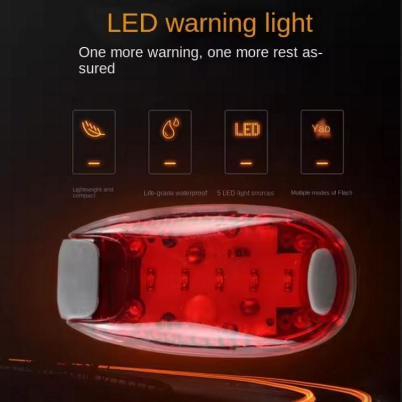 1pc LED Safety Light Clip On Waterproof Blue/Red/Green 3 Light Modes Night Strobe Flashing Walking Running Cycling Lamp