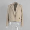 Fall Winter New Women's Loose Wool Blazer Notch Lapel Epaulette Oversized Jacket Outerwear