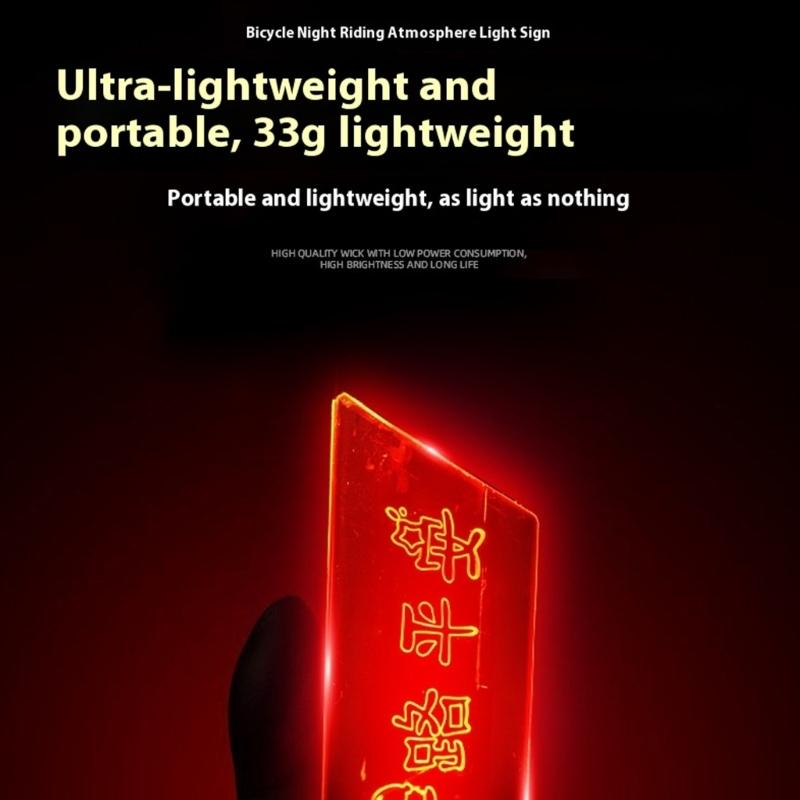 Outdoor Cycling Safety Warning Taillight Rechargeable Bicycles Tail Light Bike License Plate with LED Easy Installation