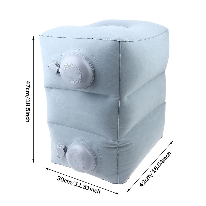 Inflatable Footrest Pillow Pvc Flight Sleeping Footrest Rest Pillow 3 Layer Height Adjustable Car Bus Travel Foot Rest Pillow