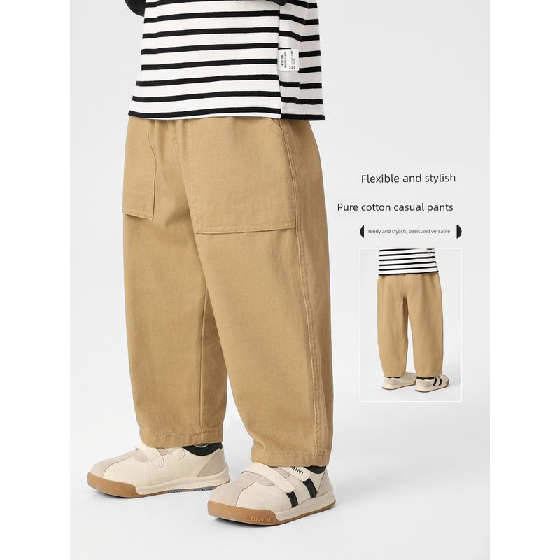 Boys' Casual Pants with Large Pockets, 2026 New Style Children's Clothing for Spring and Autumn, Toddler Boys' Trendy Spring and Autumn Wear