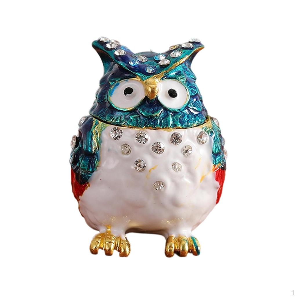 Jewelry Box Owl Trinket Holder Collectible Figurine Organizer for Bracelets Pendants