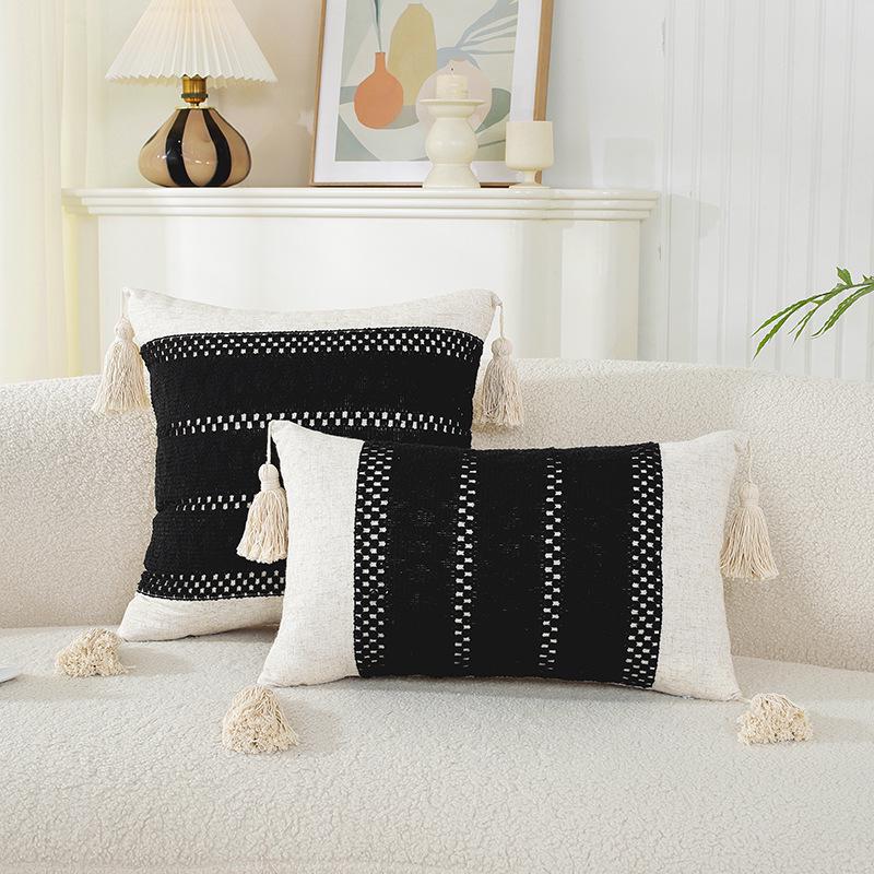 American Multicolor Jacquard Throw Pillow Cover for Sofa, Bed, Chair, and Car