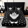 Home Textile Polished Mattress Three-Piece Cat High Definition Digital Printing