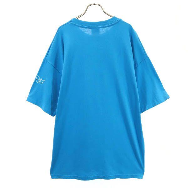 HANES Camiseta de Manga Curta Estampa Antiga Anos 90 XL azul claro Masculina Usada