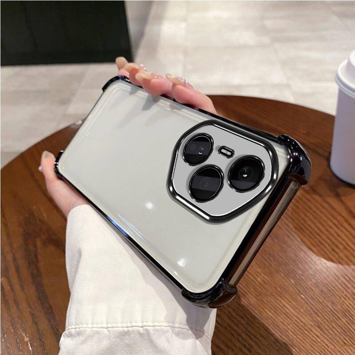 Case for HONOR 400 Pro Electroplated Color Border Clear Phone Casing Cover HONOR 400 Pro чёрный