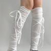 Damen Bandage Overknee-Socken Anime Cosplay Kostüm Riemchen Oberschenkelhohe Strümpfe Lange Stiefelsocken Strumpfwaren