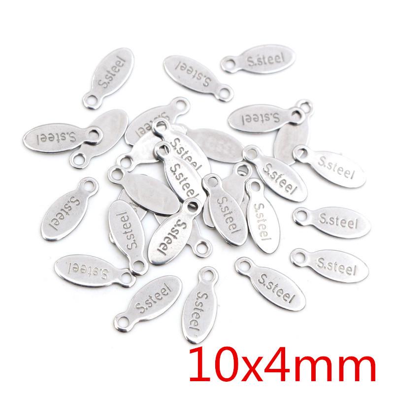 100 pcs Stainless Steel Tail Chain Tags for DIY Jewelry, 10-20g Pendant Accessories