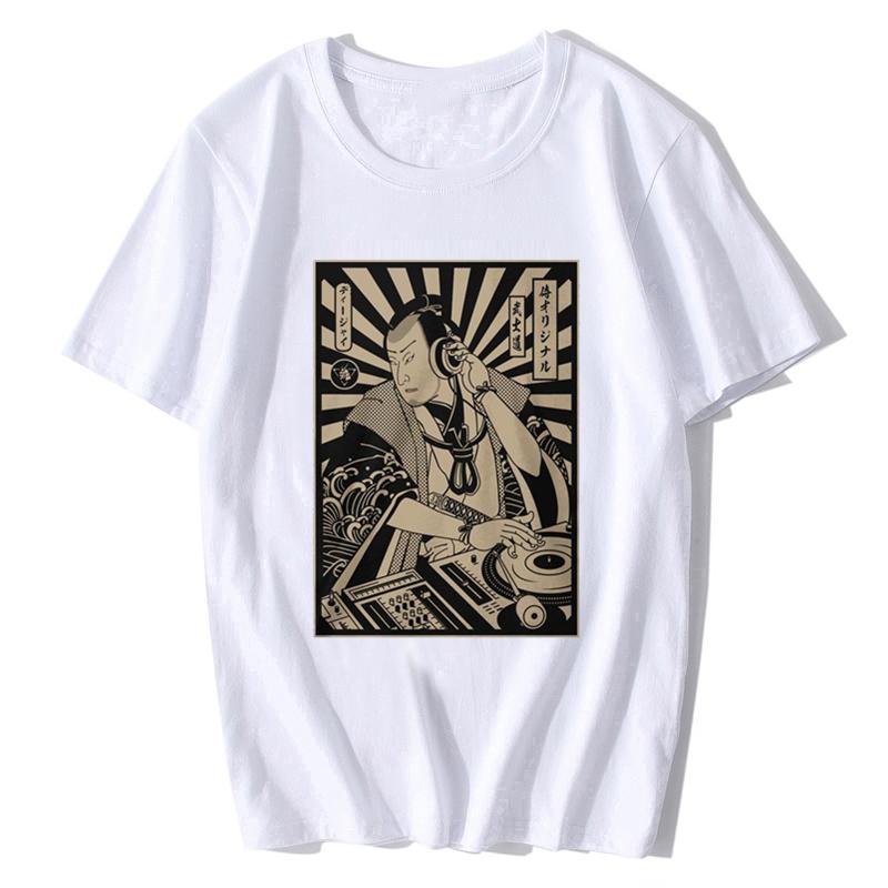 Dj Samurai Funny Black T-shirt Men T Shirt Fashion Cotton Shirts Summer O-neck Tshirt Cool Tees Tops Harajuku Fashion Streetwear