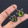 Peridot Earrings Gemstone Jewelry, 999 Copper Wire Wrapped Earrings, Handmade Jewelry Birthstone Earrings, Gift For Him