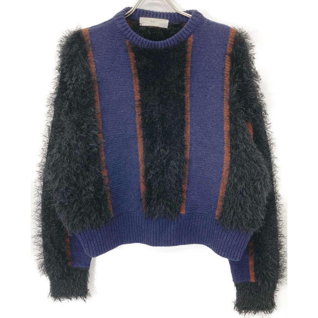 TOGA PULLA Pulla [Good Condition] TP22-XN272 Mole knit pullover Sweater/ tops 38 Navy x blackUsed