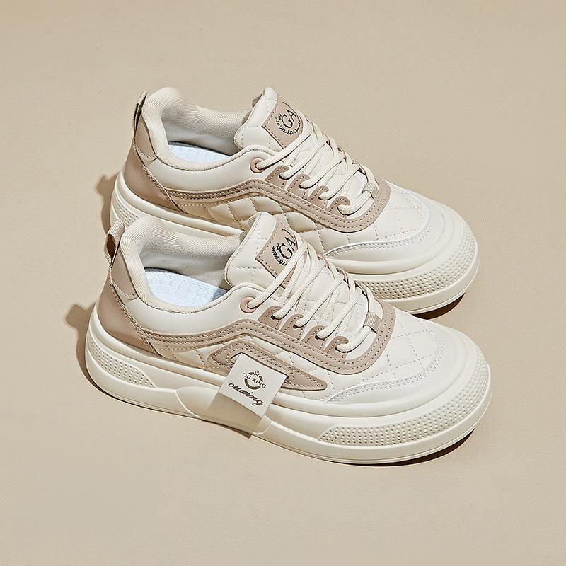 

Women s Chunky Platform Sneakers Non-Slip Breathable Lace-Up Walking Shoes for Women Comfortable Casual Faux Leather Running Workout Tennis Sneakers 35 хакі