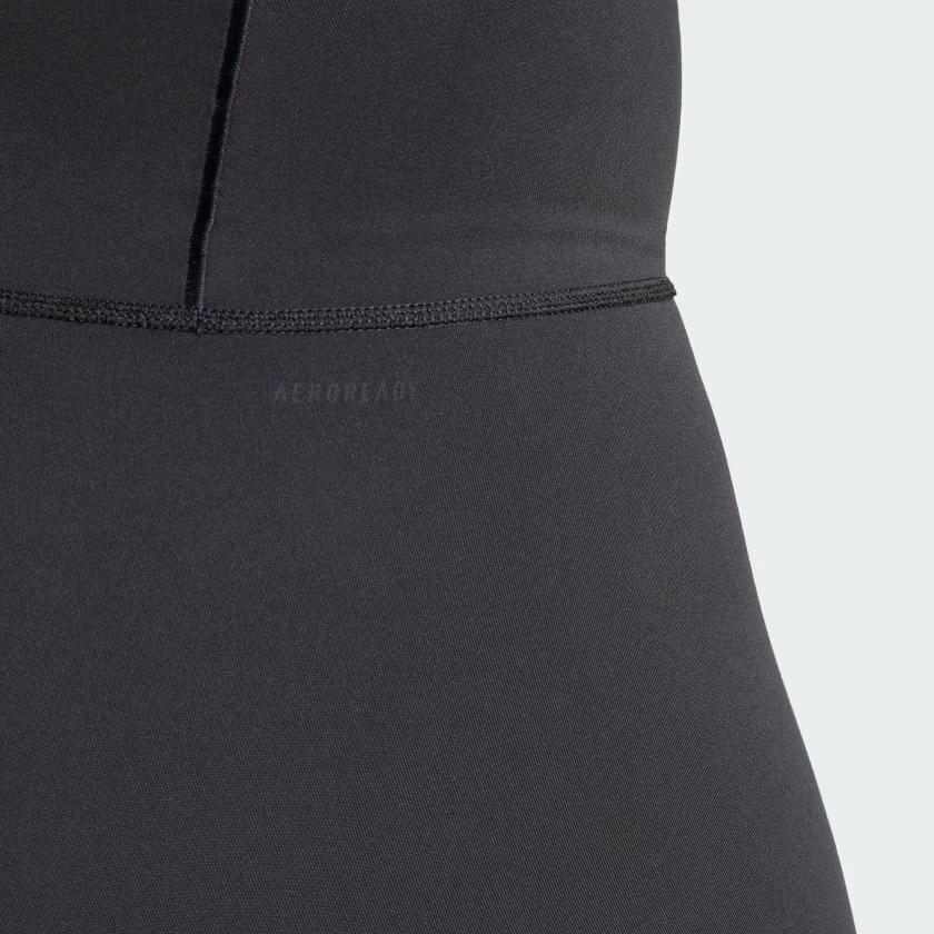 adidas All Me 5-Inch Short Leggings With Solid Color Logo Women Bottoms Black IL7325