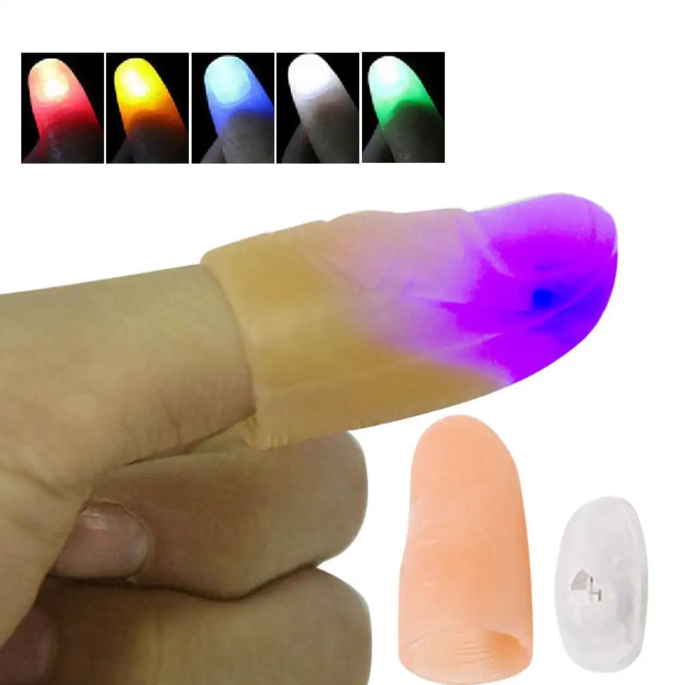 Magic Thumbs Light Toys for Adult, Magic Trick Props, Blue Light, LED Flashing Fingers, Halloween Party Toys for Children
