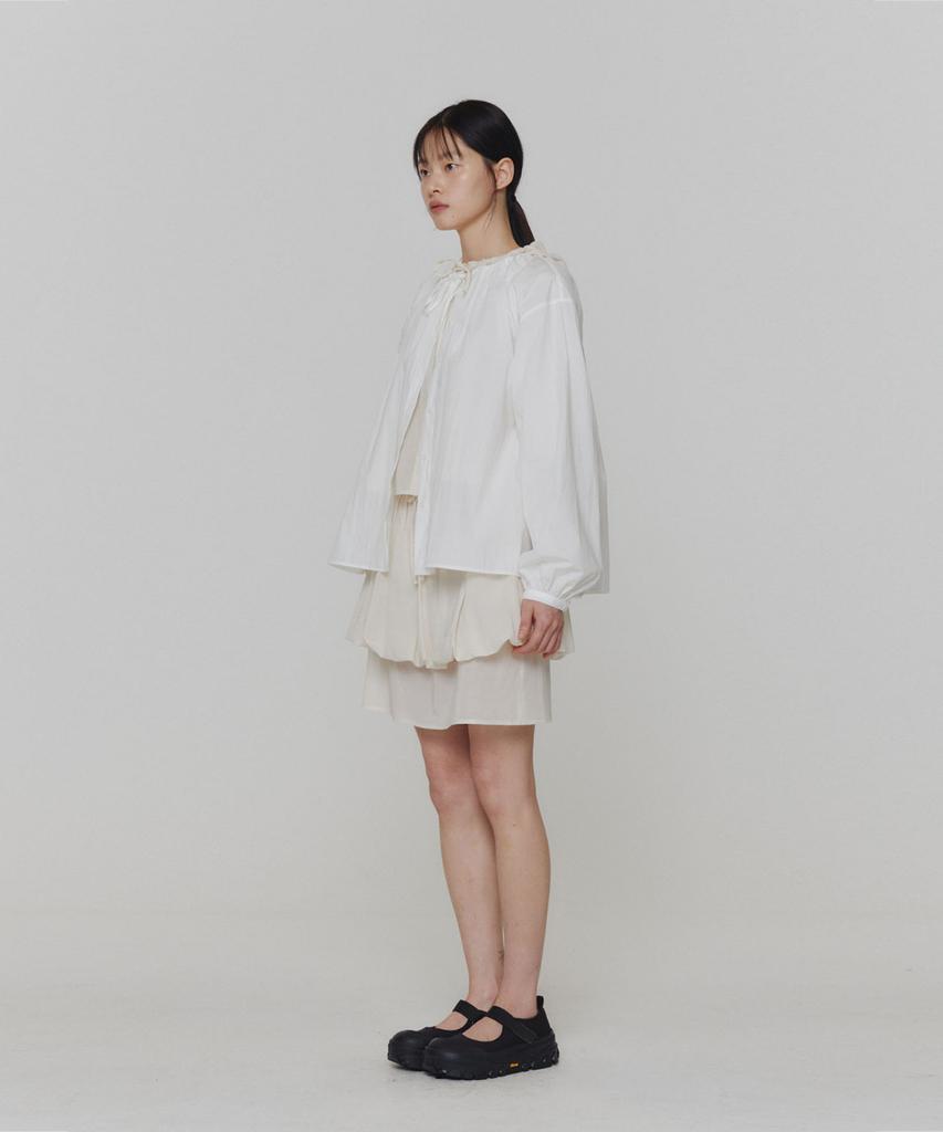 Amomento Sheer Layered Skirt_Ivory