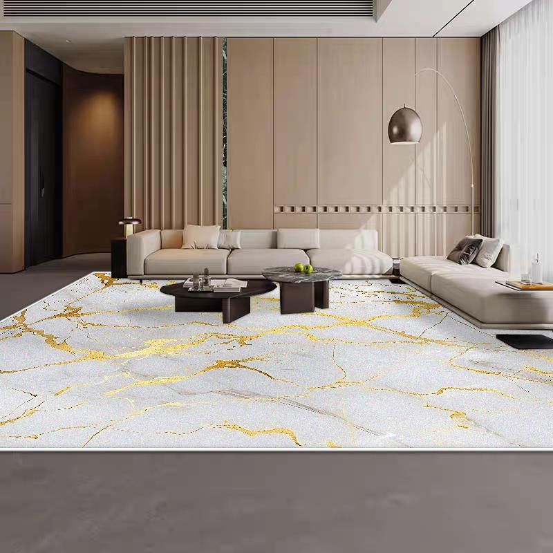 Marble Style Large Size Luxury Carpet Living Room Soft Antiskid Room Decoration Home Mats Easy Cleaning Dining Room Area Rug