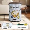 He Mu Cheng Double Layer Cartoon Stainless Steel Trash Can with Foot Pedal - Living Room & Kitchen