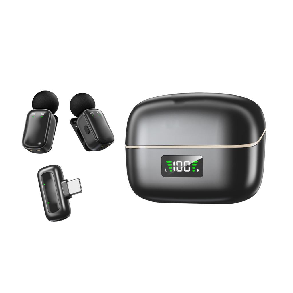 Wireless Lavalier Microphone AI Noise Reduction AI Voice Changer Mic for Video Recording