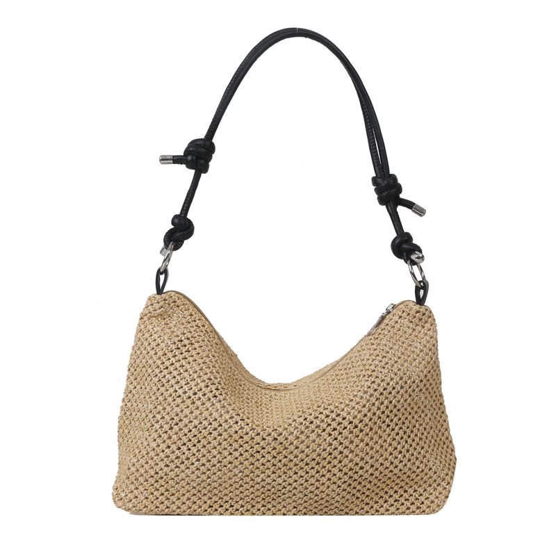 Handmade Woven Bags for Women, New Tide Fashion Retro Straw Tote Bag, Versatile Large Capacity Shoulder Bag